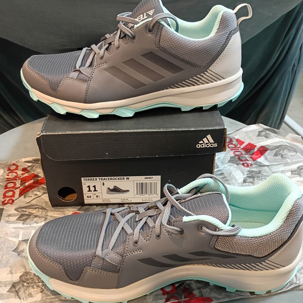 Adidas Terrex Tracerocker W Grey Mint Trail Running Shoes Womens 11